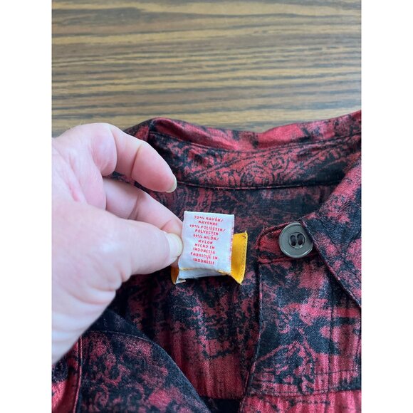 Ruby Rd. red black six button dress jacket size 10P - Picture 6 of 9